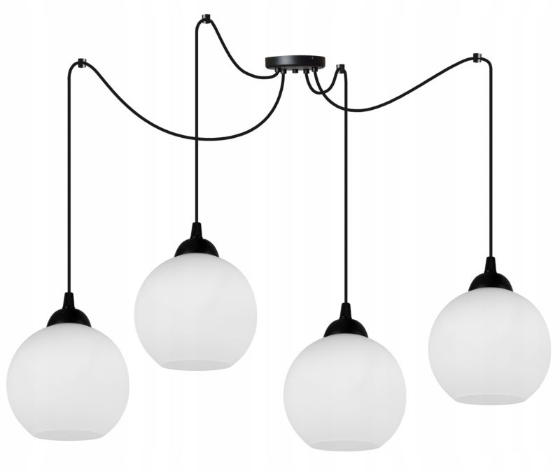 Lampa sufitowa wisząca Light Home LH Spider Eliza 4x E27 60W czarny/biały 1szt.