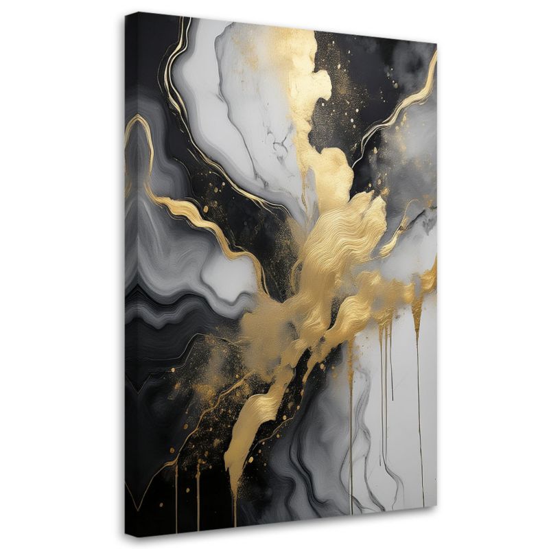 Obraz na płótnie Feeby Abstrakcja Marmur Glamour Złoty 70x100cm 1szt