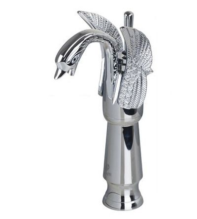 Bateria umywalkowa Lauferi EMITA mosiężna łabędź srebrny chrom retro 1 szt.