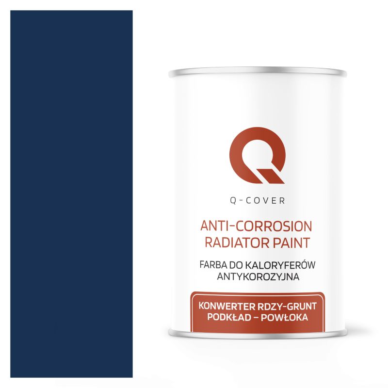 Farba do Kaloryferów Antykorozyjna Q-Cover Niebieski kobaltowy RAL5013 Satyna 1L