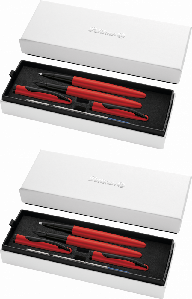 2x Zestaw Pelikan Jazz Noble Elegance Red, pióro wieczne + pióro kulkowe