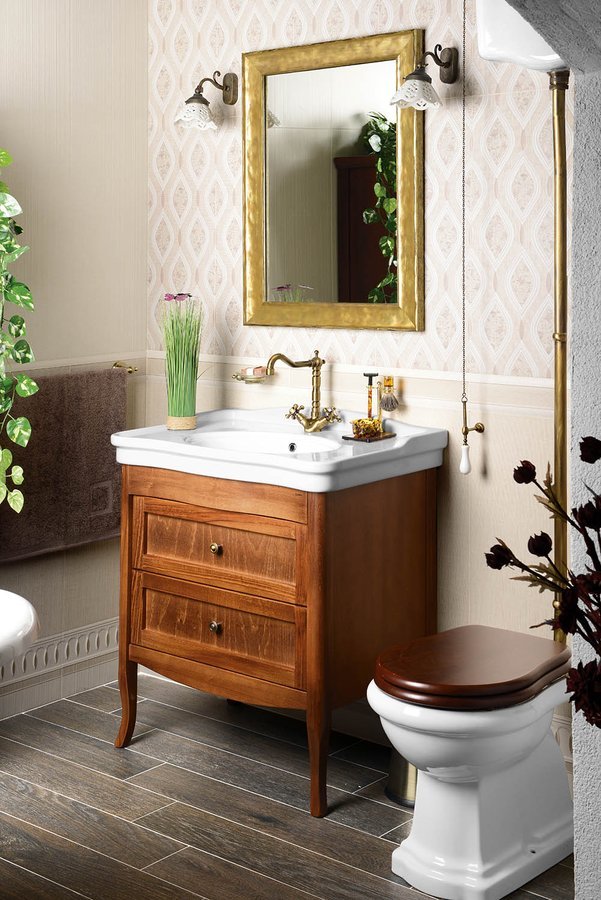 Sapho Retro szafka 73 cm podumywalkowa stojąca drewno bukowe brąz 1654