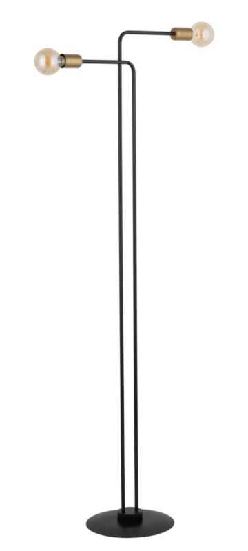 Lampa podłogowa stojąca Sigma Lighting Gino czarno-złota 2 x E27 x 20W wym: 160 x 53 x 30 cm - 1 szt.
