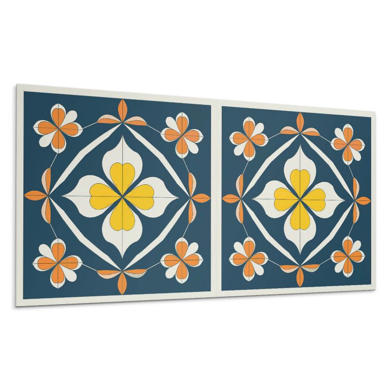 Panel samoprzylepny Wallfluent 100x50 cm Symetryczny motyw kwiatowy w eleganckim stylu 1 szt.