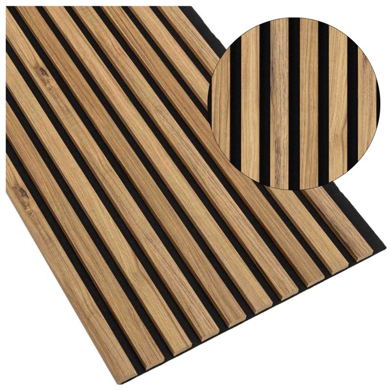 Lamele Ścienne na Filcu SunWood Panel Dekoracyjny 10 lameli Dąb Catania 275x46cm 1 szt.