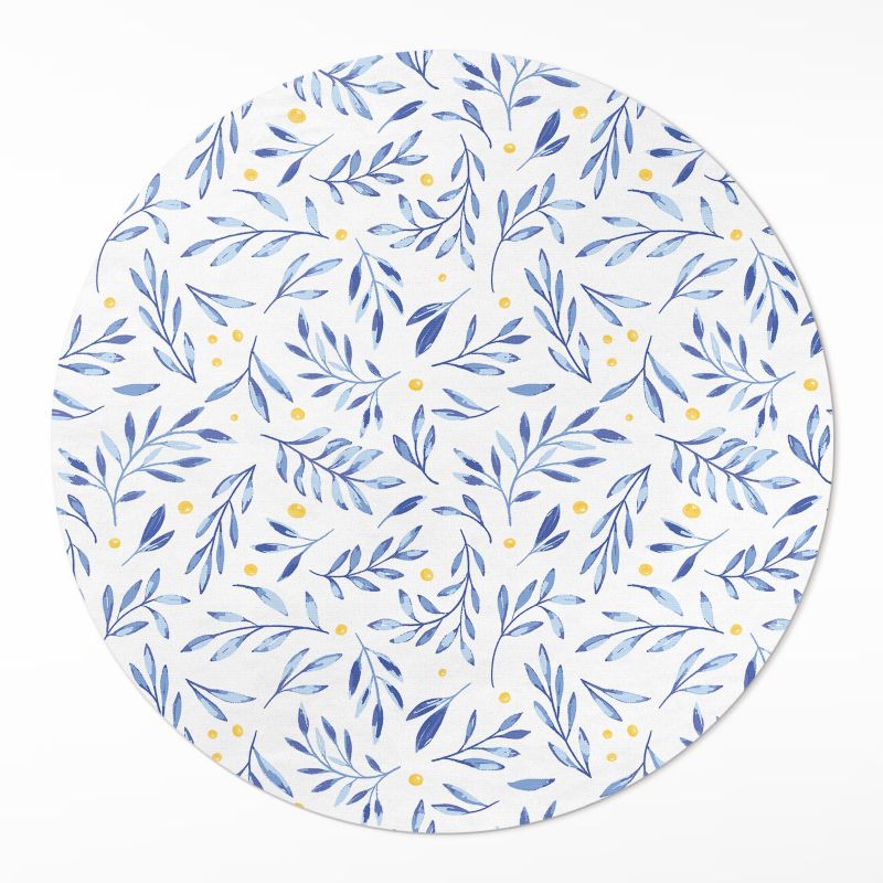 Ozdobna Wykładzina Winylowa Wallfluent fi120 cm Akwarelowe gałązki listki kropki 1 szt.