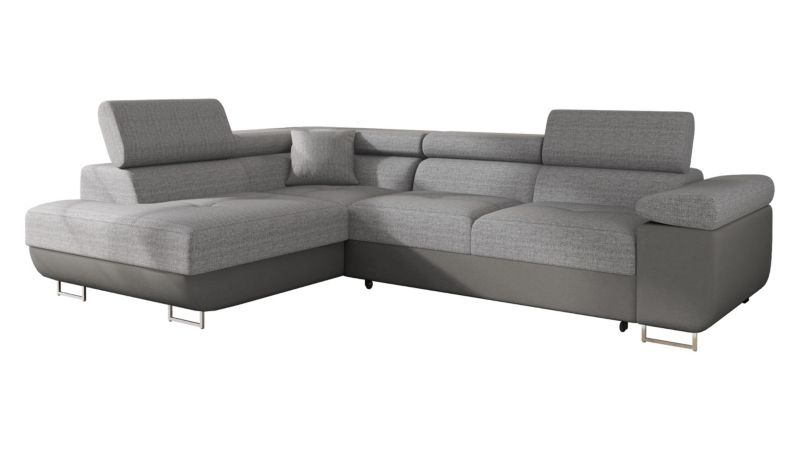 Narożnik z funkcją spania MIRJAN 24 Torezio lewy ekoskóra mysi szary/szary 1 szt.