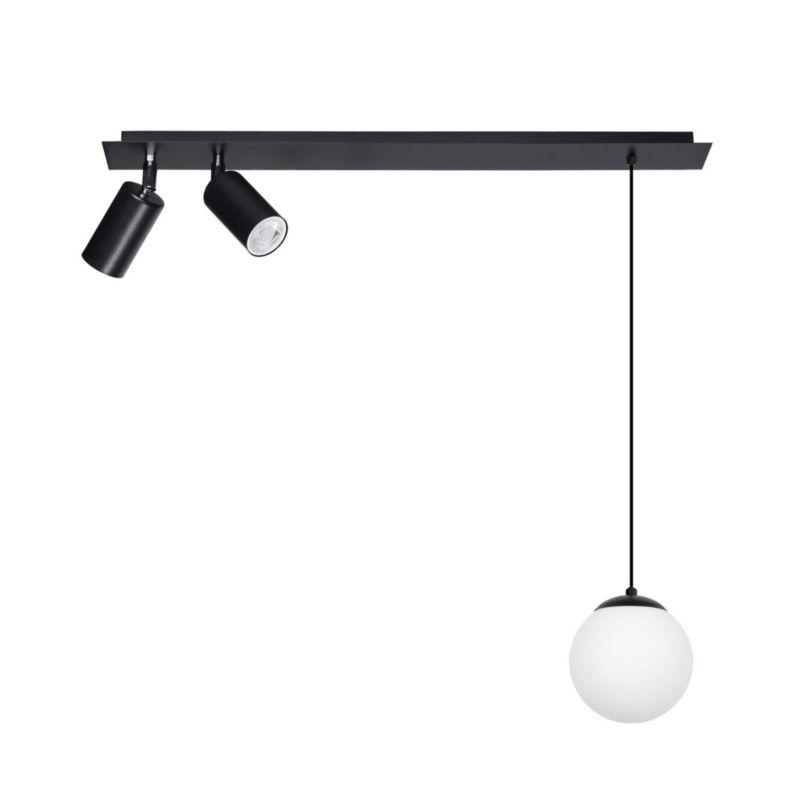 Lampa wisząca Kaja Albio 2474 czarno-biała listwa 3xGU10 / E14 x 40W 1 szt.