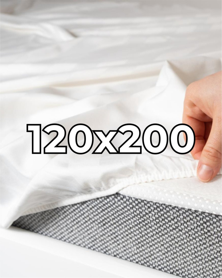 Płócienne prześcieradło hotelowe z gumką 120x200 cm, 100% bawełna 150g