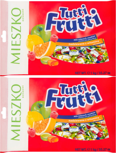 2x Cukierki Mieszko Tutti Frutti, mix owocowy, 1kg