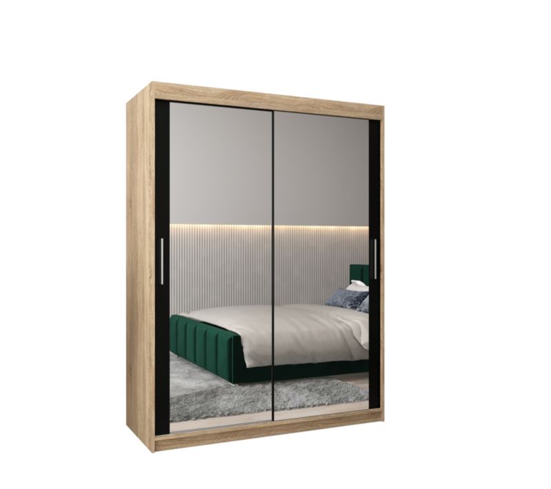 Szafa przesuwna Garderoba Abiks Tokyo 3 150 sonoma + czarny 1 szt.