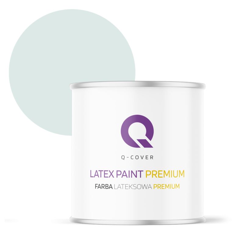 Farba Lateksowa Premium Plamoodporna do Ścian i Sufitów Q-Cover Biel złamana w turkusowy H1576 Głęboki Mat 2L