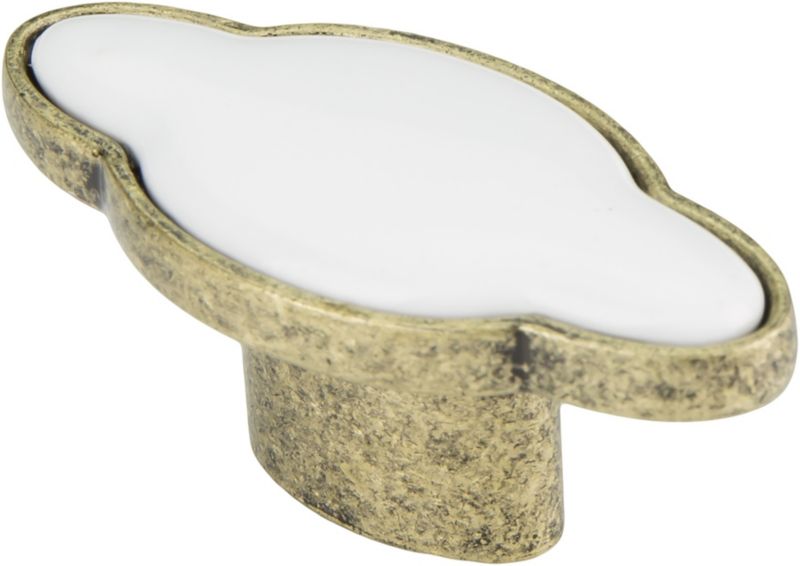 Gałka Schaffner Lesbos stare złoto biała