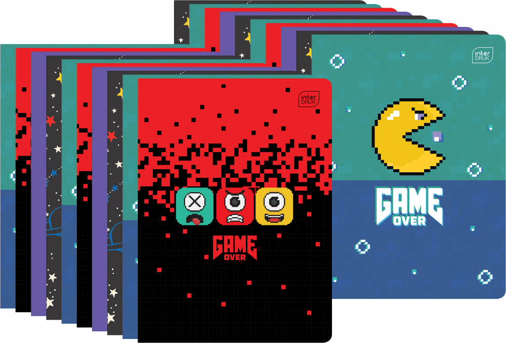 20x Zeszyt w kratkę Interdruk UV Boys, A5, 16 kartek, mix wzorów