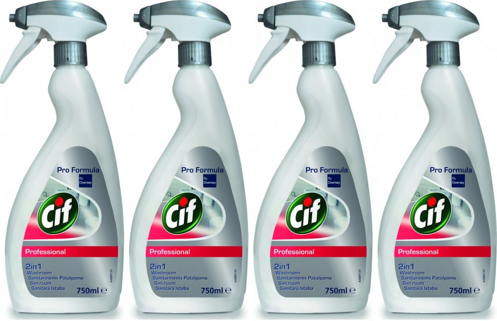 4x Płyn do łazienek Cif Professional Washroom 2in1, 0.75l