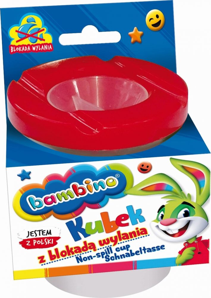 Kubek do wody i farb Bambino Zwierzaki Uczniaki, z blokadą wylania, mix kolorów