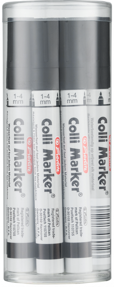 10x marker permanentny Herlitz Colli, okrągła, 1- 4mm, czarny