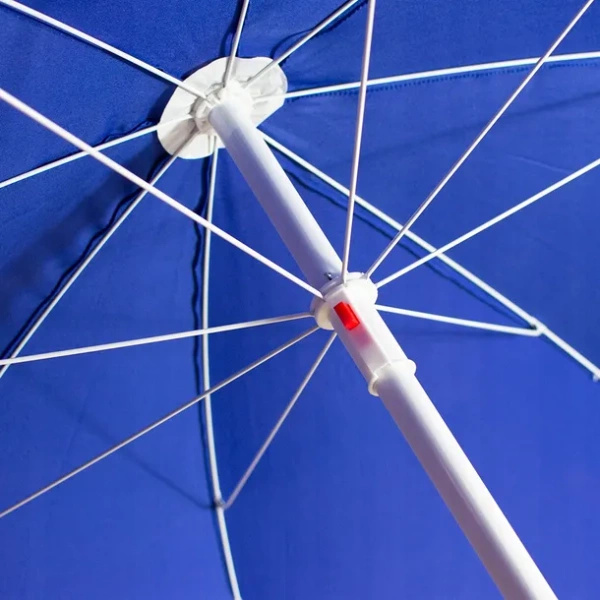 Parasol poliester średnica 240cm łamany granatowy 8 żeber