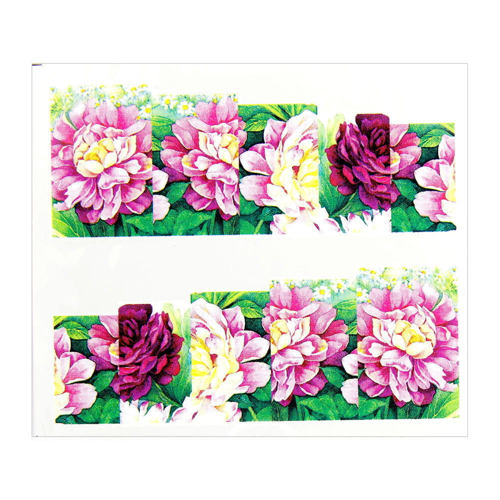 Naklejki wodne do paznokci arkusz 6,5 x 5,5 cm na 10 palców a Nr 156