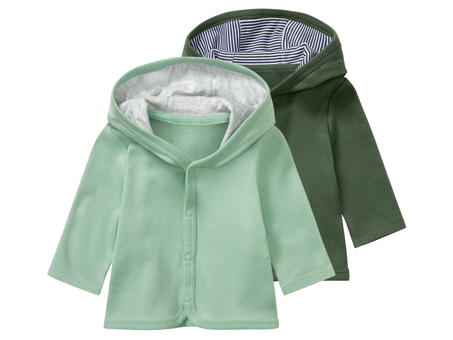 lupilu Kurteczka niemowlęca z biobawełny, 2 sztuki 50/56, Zielony/ciemnoszary