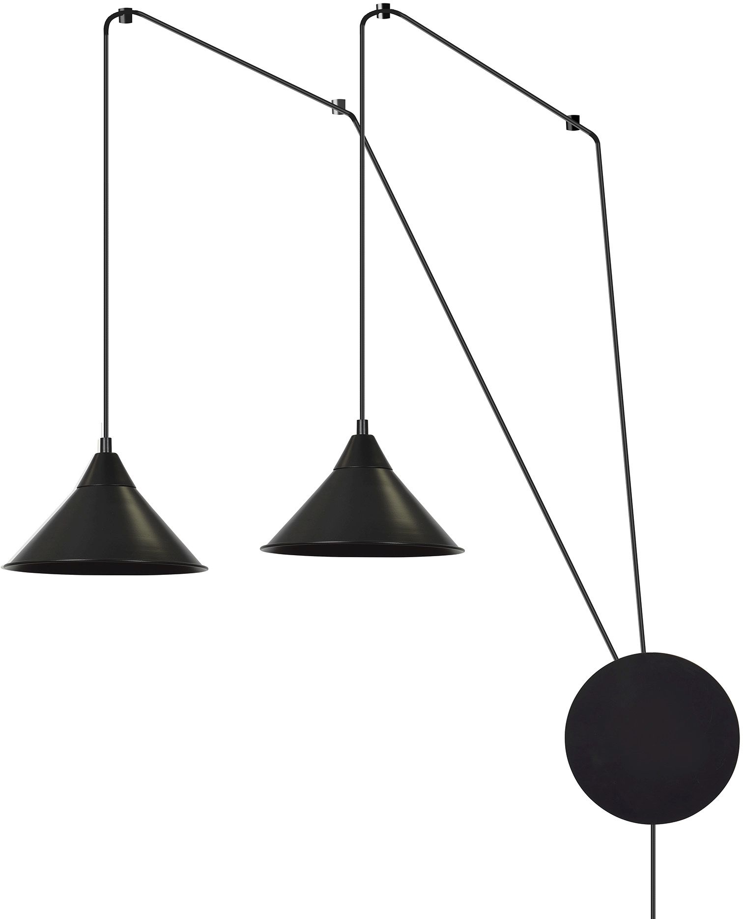 Darmowa Dostawa - Lampa wisząca 2x15 W czarna Emibig Abramo 1602