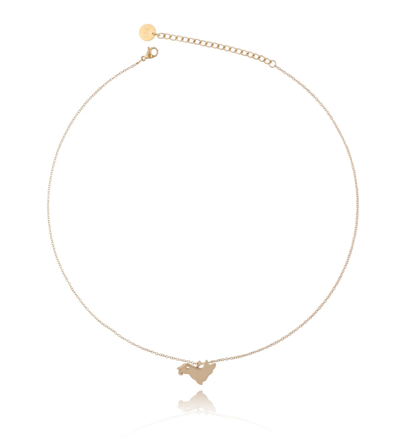 Naszyjnik złoty z psem Sparky ze stali szlachetnej NPS0018 - By Dziubeka