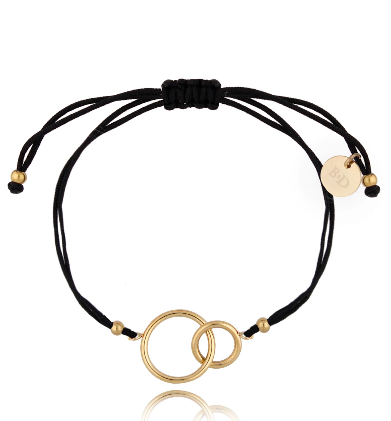 Bransoletka czarno-złota z kółeczkami Second Chance BGL0529 - By Dziubeka