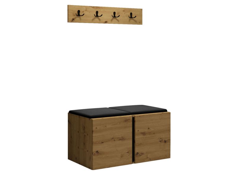 Garderoba MIRJAN 24 Orion VI dąb artisan/czarny + czarny 1 kpl.