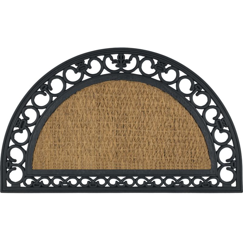 Wycieraczka półokrągła Panama 45x75 cm e-floor ażurowa kokos guma czarny 1 szt