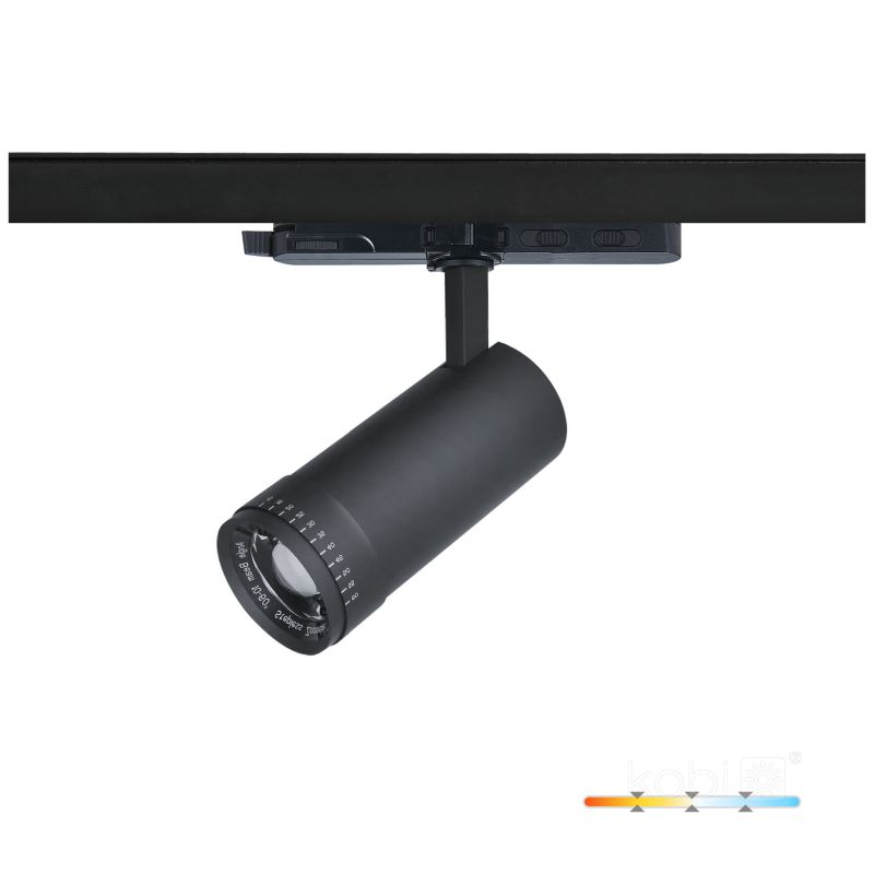 Reflektor szynowy LED Vision Kobi 20W 3cct 10-60 stopni czarny 1szt.