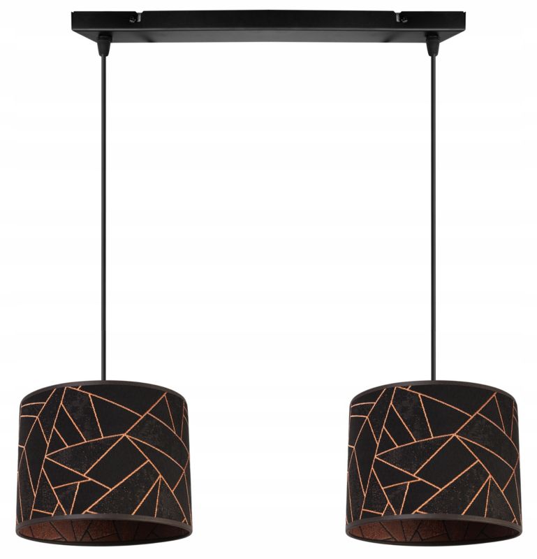 Lampa sufitowa wisząca Light Home LH Werona 2x E27 60W czarny/miedź 1szt.