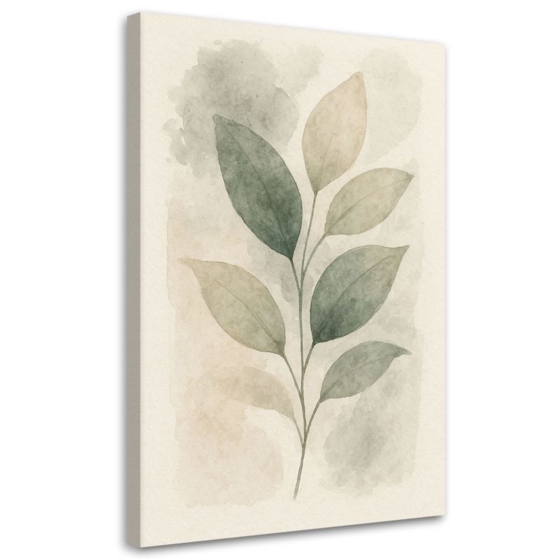 Obraz Japandi Feeby Listki Akwarela Beż Zieleń Naturalna 70x100cm 1szt