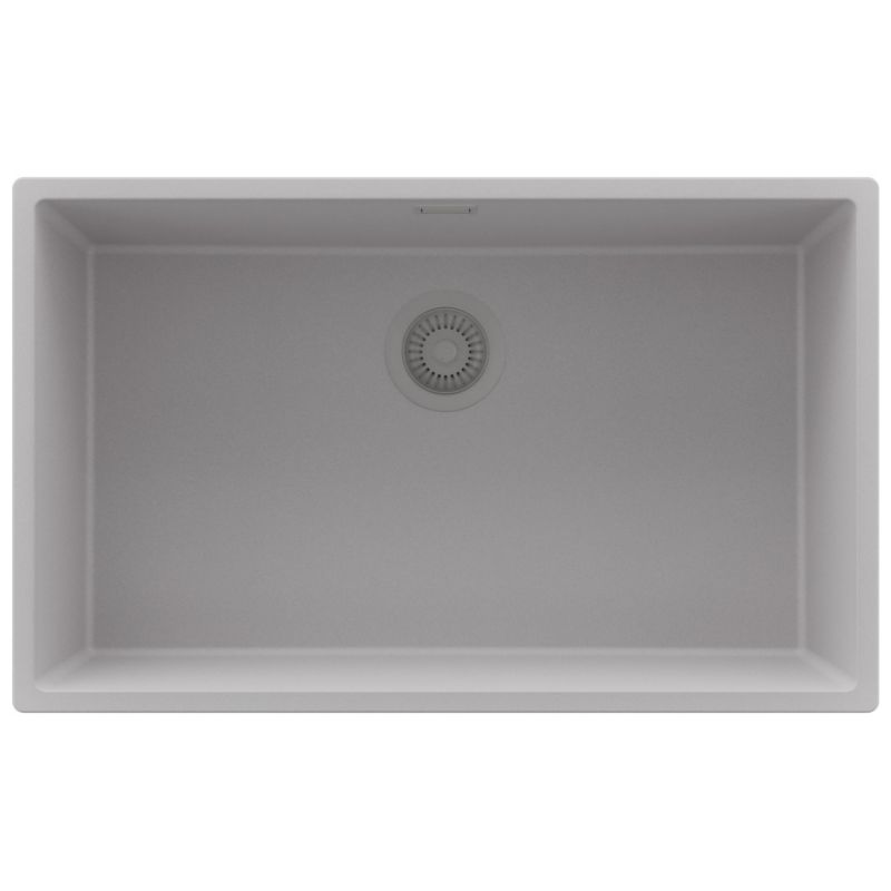 Zlewozmywak Londyn Slim PRIMAGRAN Nablatowy 76x47cm do szafki od 80cm, Szary + Syfon, S485, 1 szt.