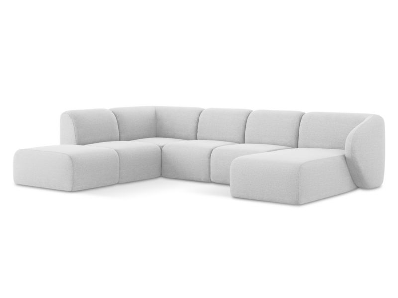 Sofa panoramiczna LaMiaSofa CERVO z tkaniny bouclé 325x236 cm srebrny 1 szt.