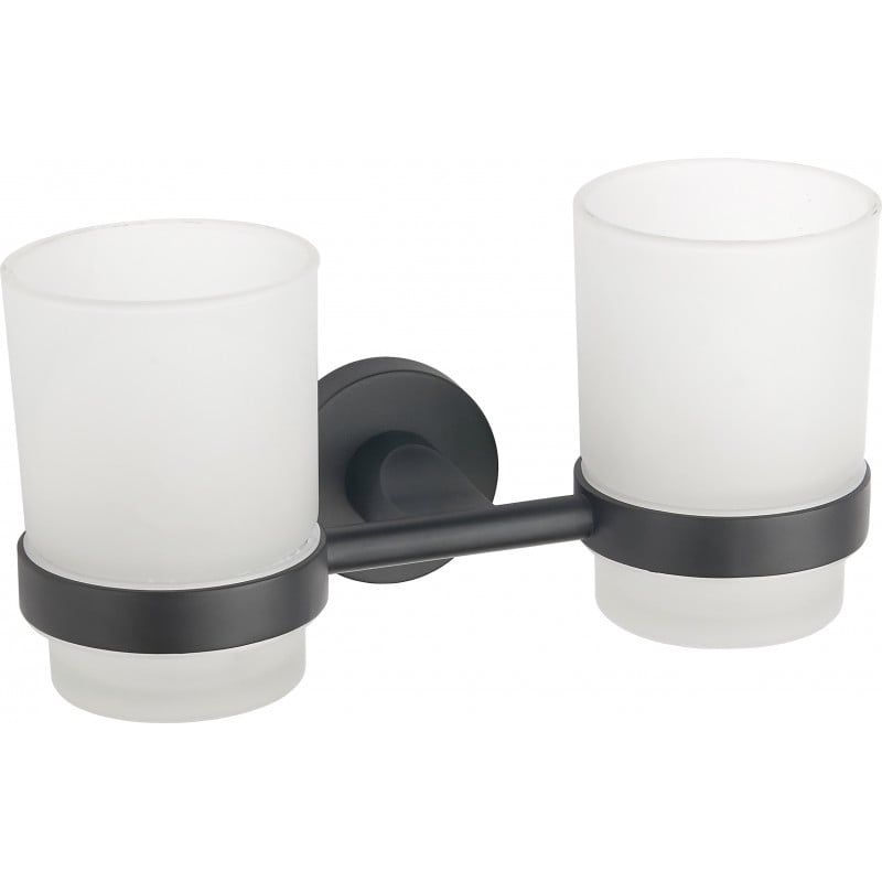 Podwójny kubek na szczoteczki Mexen Tiber czarny 20x9,5x8,5 cm 1 szt.