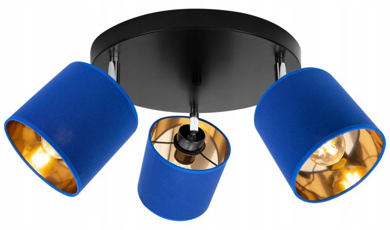 Lampa sufitowa wisząca kinkiet Light Home LH Gama 3x E27 60W niebieski/złoty 1szt.