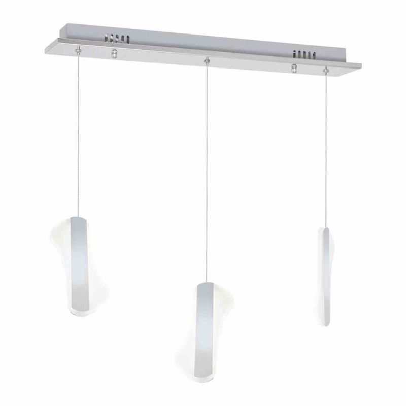 Lampa wisząca Milagro Sash 3403 chromowana-biała szerokość 50 cm wbudowany LED 24W 1 szt.