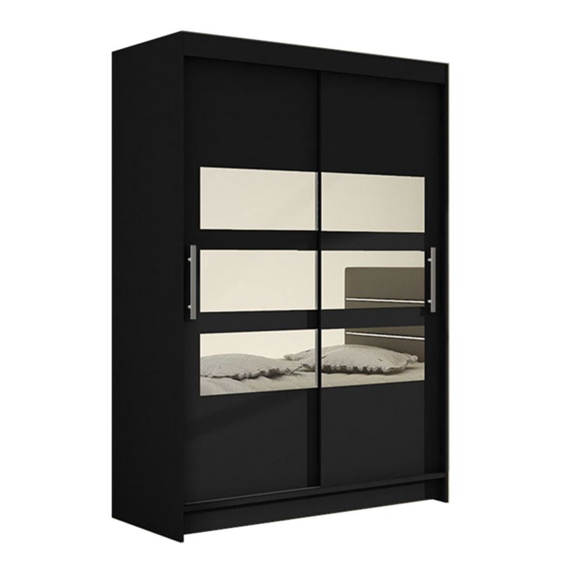 Szafa MIRJAN 24 z drzwiami przesuwnymi Miami V czarny/lustro 1 szt.