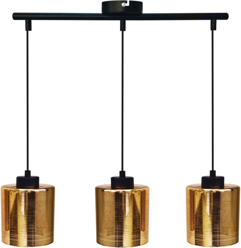 Lampa wisząca Candellux Cox 3x60W czarno-złota, E27, IP20, 1 szt.