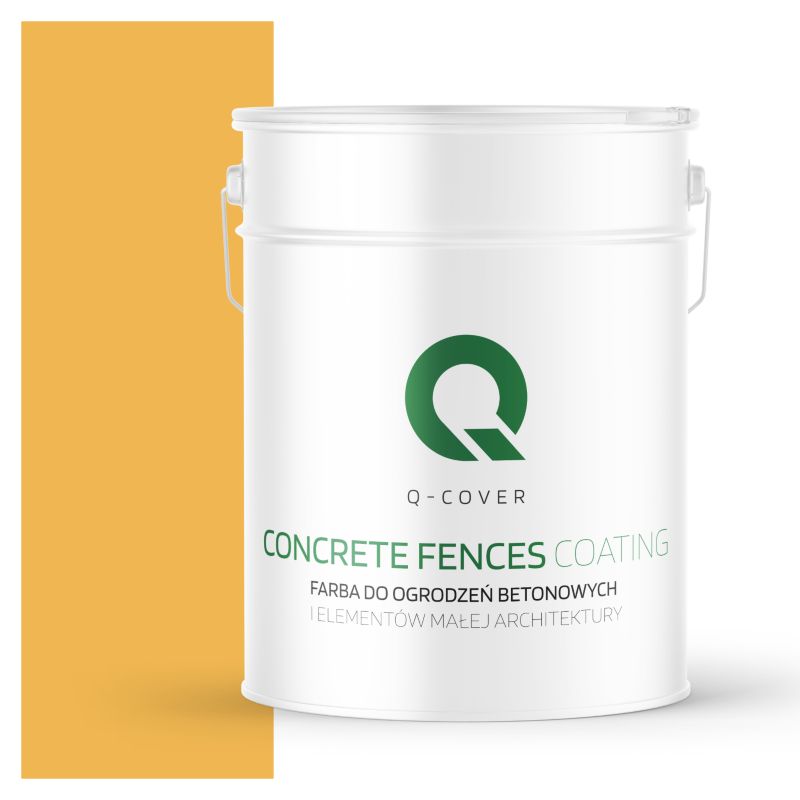 Farba do Ogrodzeń i Płotów Betonowych Q-Cover Żółty Intensywny F636 10L