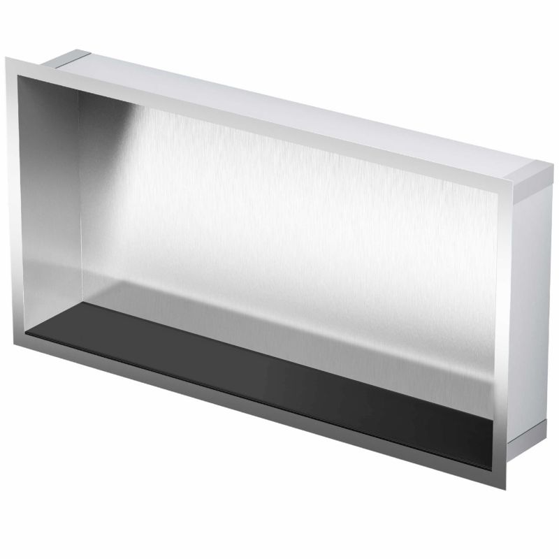 Półka wnękowa 30 x 60 x 10 cm stalowa ze szklaną nakładką na dno