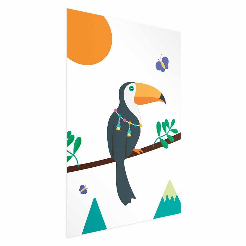 Plakat Artgeist Tukan i motyle 60x90 cm bez ramy 1 szt