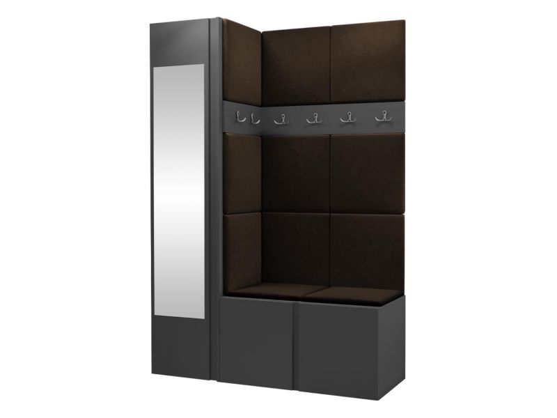 Garderoba MIRJAN 24 Orion X grafit + brązowy 1 kpl.