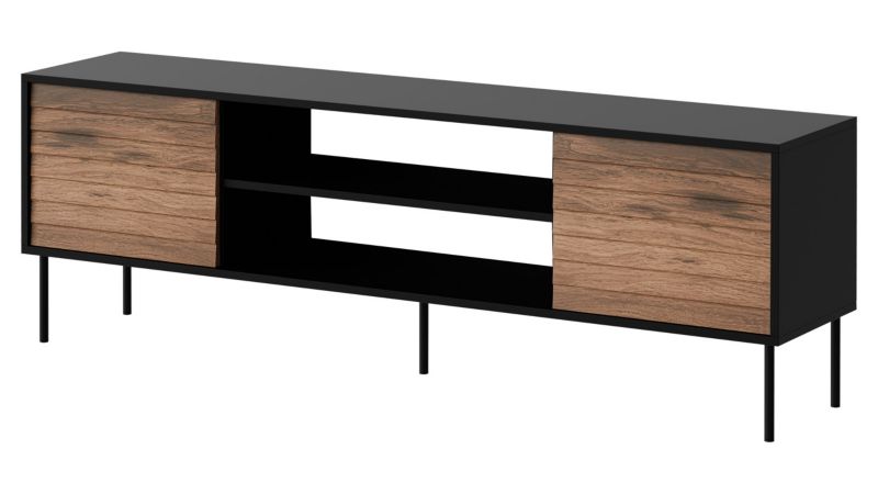 Szafka RTV MIRJAN 24 Cortina 180 EF czarny/orzech warmia 1 szt.