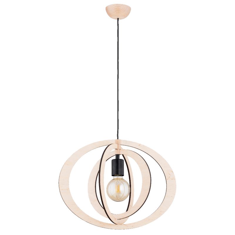 Lampa wisząca Alfa STELLA jasne drewno-czarna 1xE27x15W wym:90x48x10cm IP20 -1 szt.
