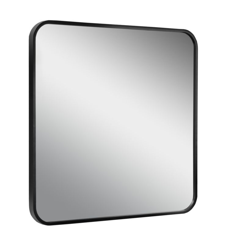 Lustro kwadratowe 60x60 cm BD art zaokrąglone rogi w czarnej ramie 1 szt.