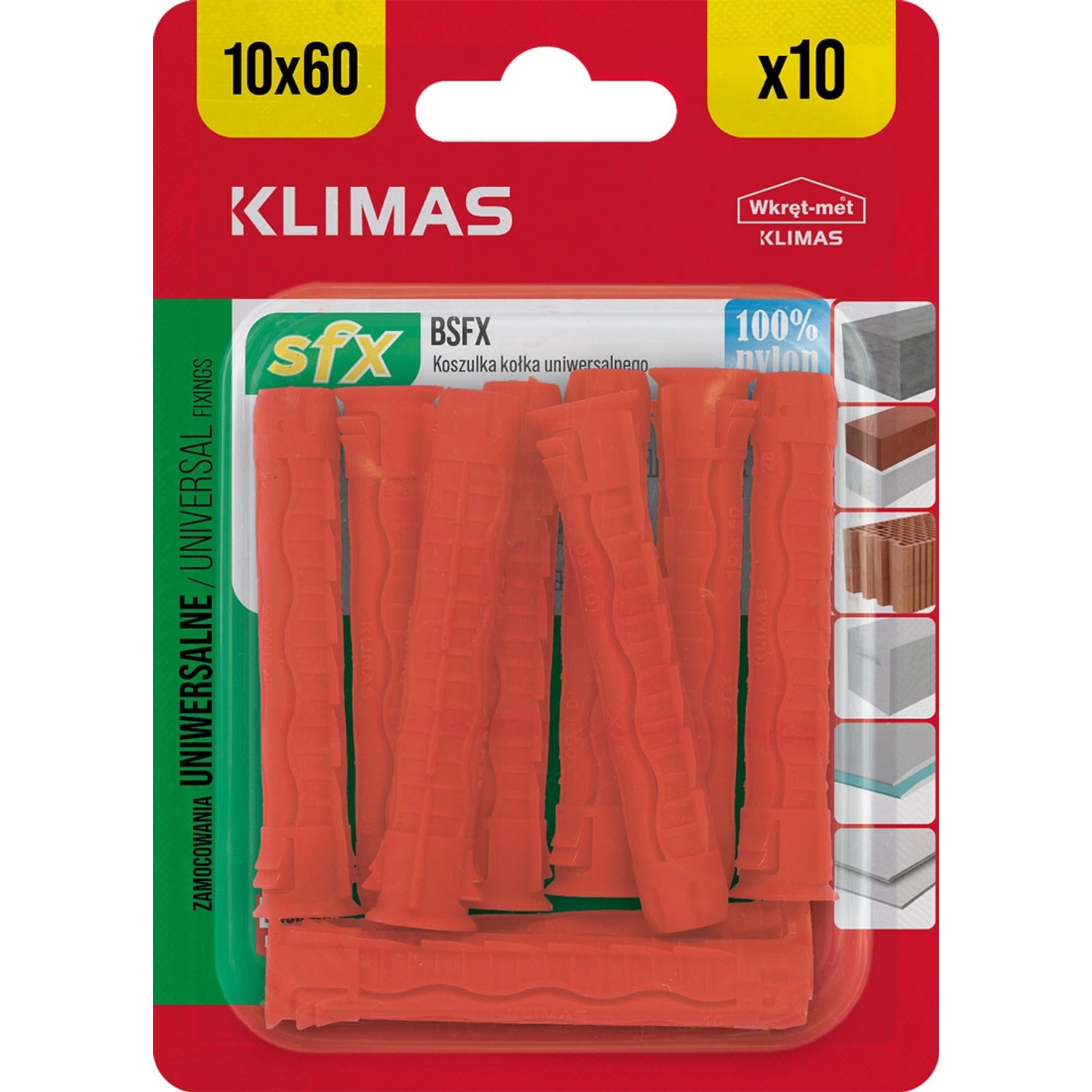 Wkręt-met Koszulka kołka uniwersalnego SFX do wszystkich podłoży 10x60