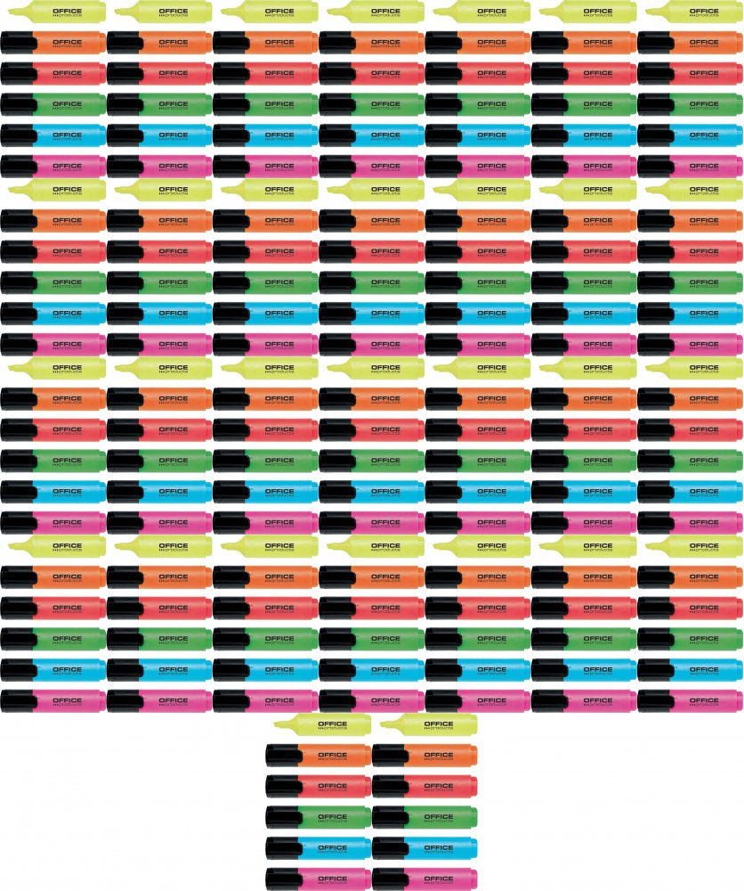 48x Zakreślacz Office Products, ścięta, 6 sztuk, mix kolorów