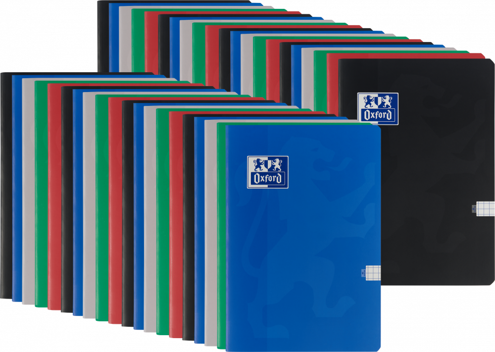 60x Zeszyt w kratkę Oxford Esse, A5, miękka oprawa, 60 kartek, mix kolorów