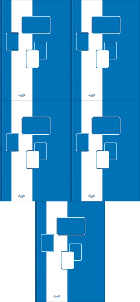 5x Brulion w kratkę Bantex Budget, A5, twarda oprawa, 96 kartek, biało-niebieski